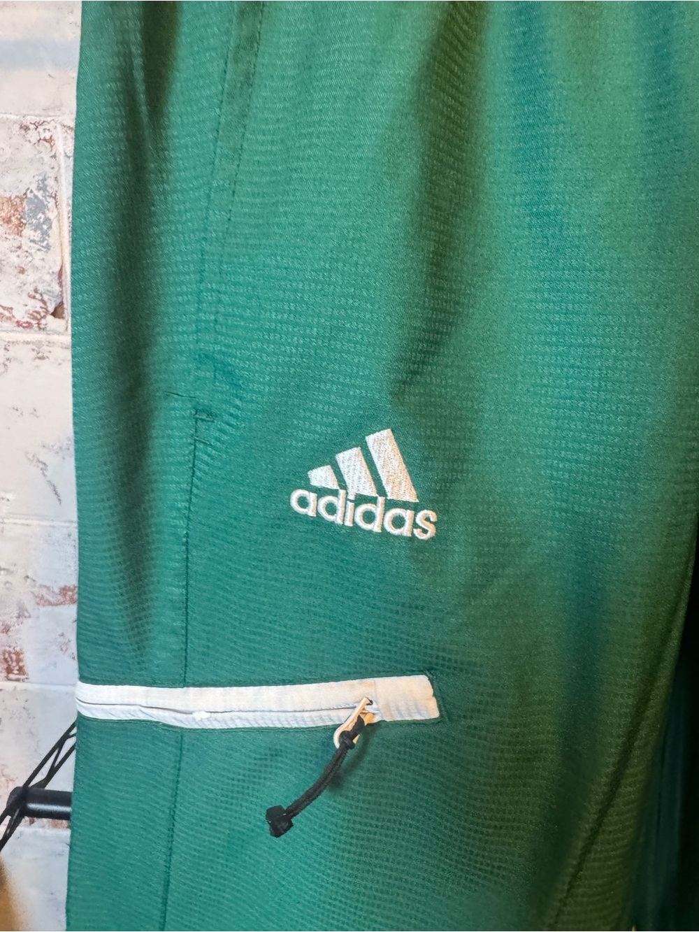 adidas Green Sweatpants with White Zipper Accents - Picture 2 of 9